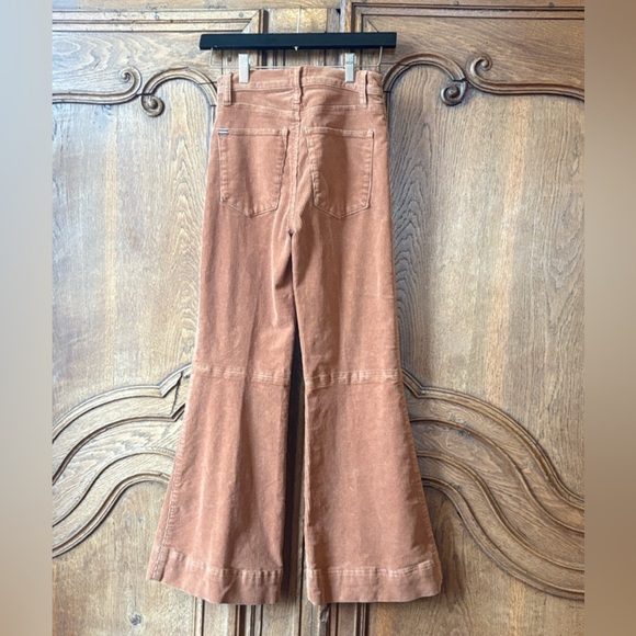 Alice + Olivia Camel Corduroy Flare Wide Leg Jeans - Picture 15 of 16